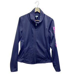 Bench High Neck Zip Front Thumb Holes Lightweight Purple Jacket Size L